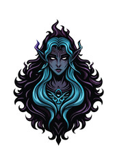 A striking dark elf sorceress, cloaked in shadows, wielding arcane power.  Intricate details, cinematic lighting.