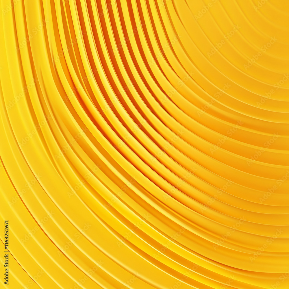 Poster the image is a yellow background abstract piece with a wave-like pattern.