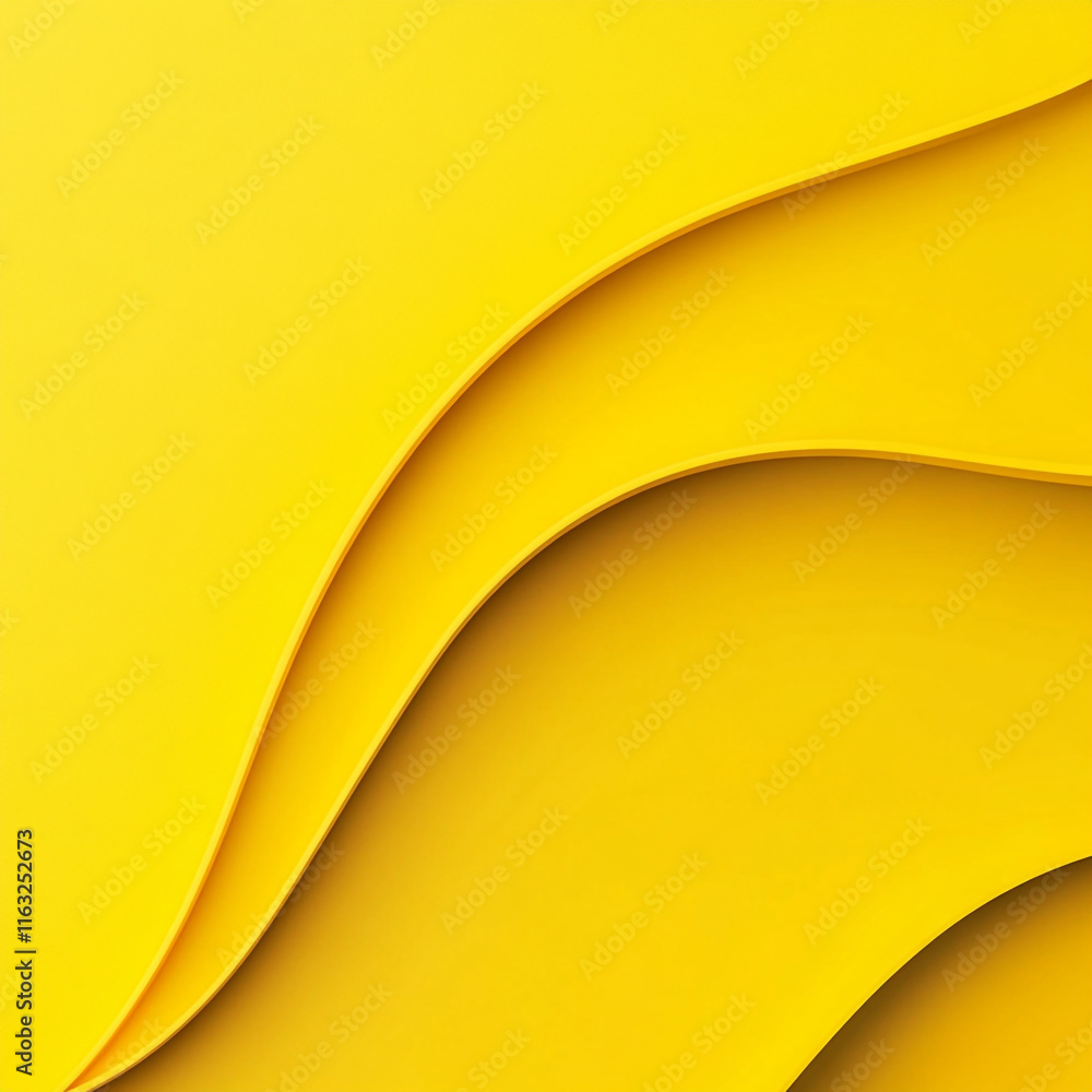 Poster the image is a yellow background abstract piece with a wave-like pattern.