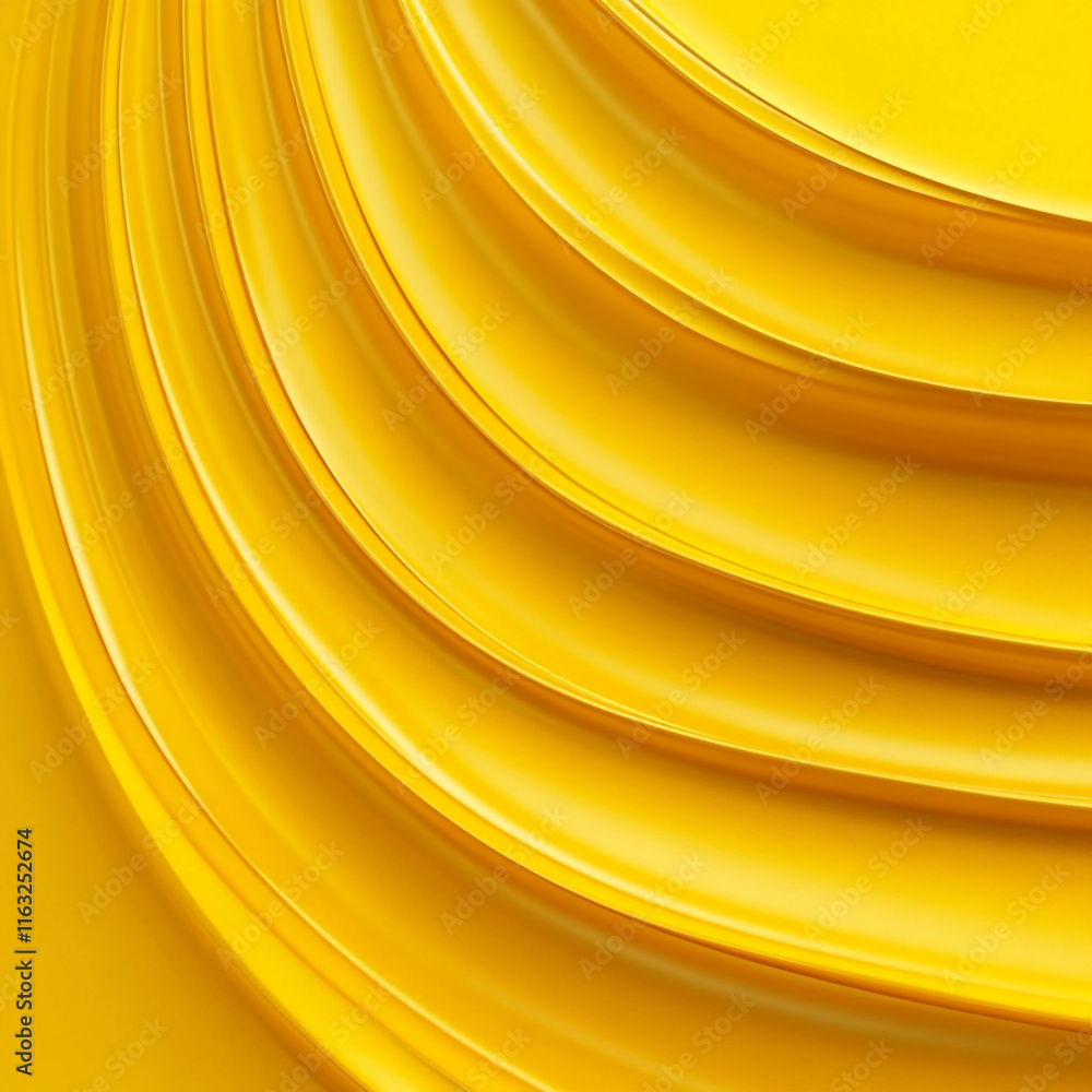 Poster the image is a yellow background abstract piece with a wave-like pattern.