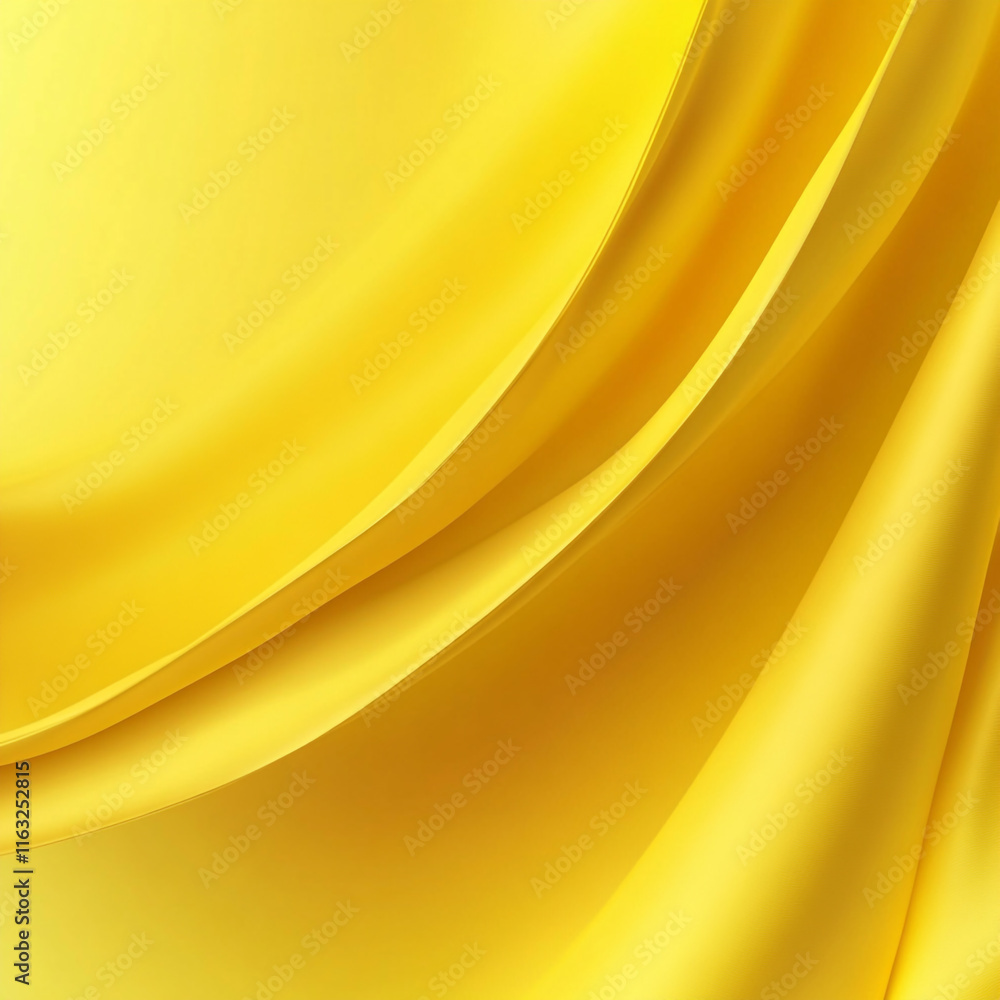 Poster the image is a yellow background abstract piece with a wave-like pattern.