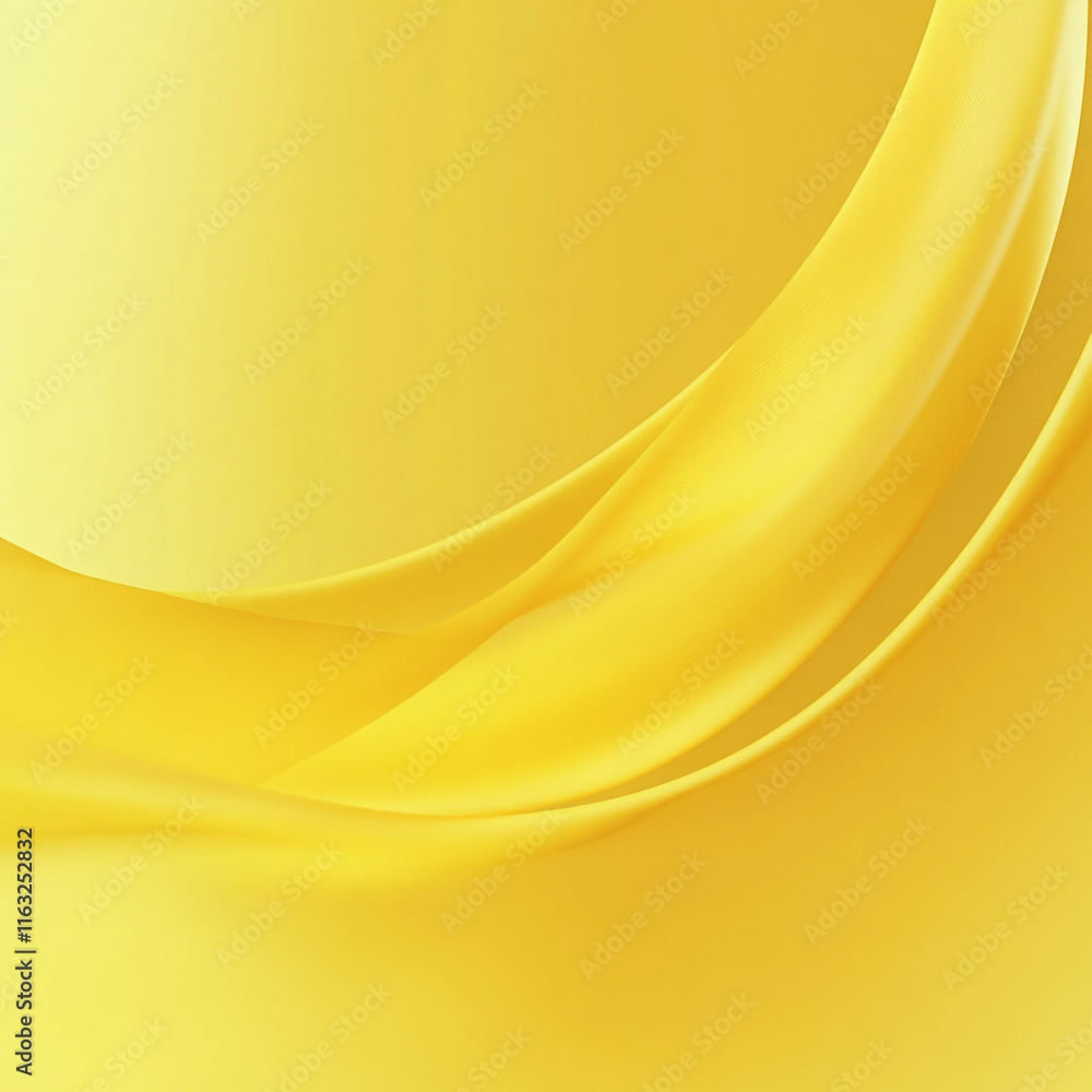 Poster the image is a yellow background abstract piece with a wave-like pattern.