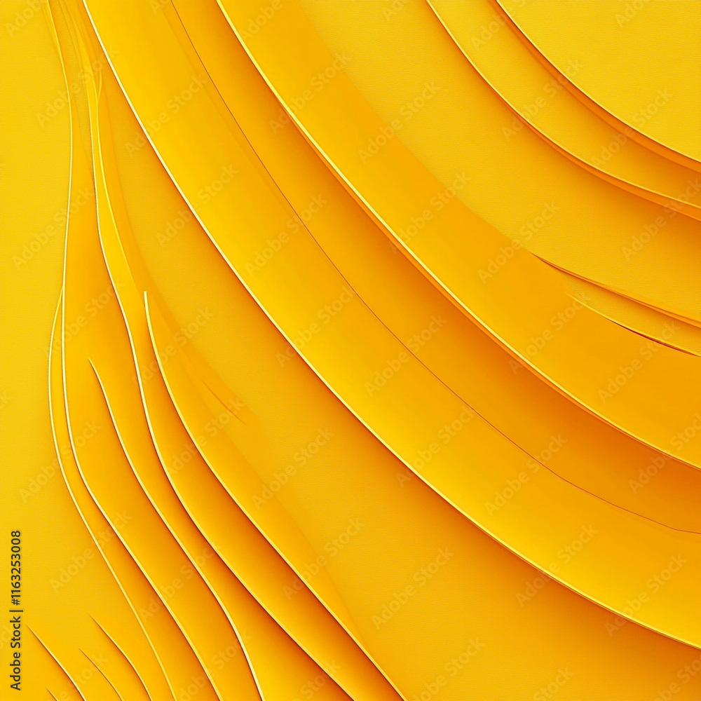 Poster the image is a yellow background abstract piece with a wave-like pattern.
