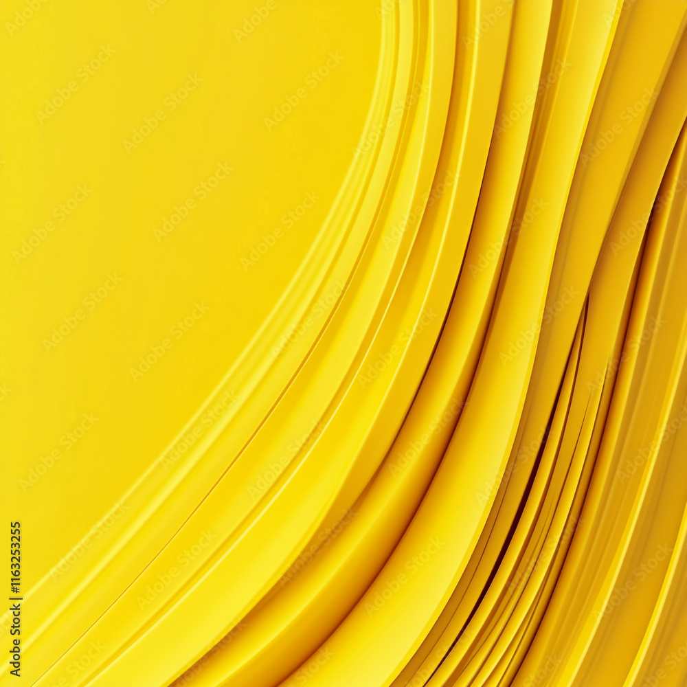Poster the image is a yellow background abstract piece with a wave-like pattern.