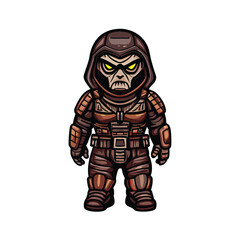 Highly detailed, lifelike action figure doll, poised in dynamic combat stance, showcasing intricate sculpting and realistic paint application.