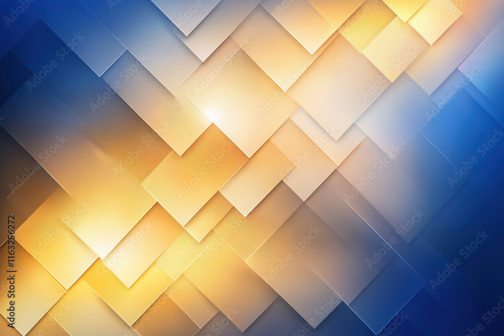 Poster abstract geometric pattern in warm tones with light reflections and gradients
