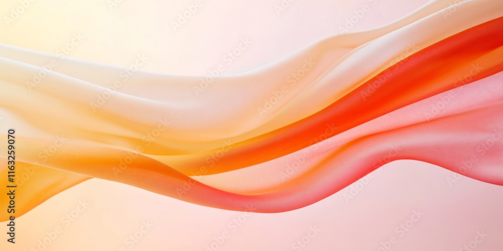 Poster abstract flowing fabric in warm tones against a soft gradient background