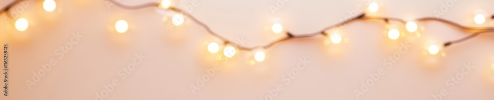 Poster Elegant Curve of Glowing String Lights Against Soft Background