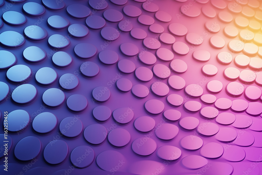 Poster Colorful abstract design with circular patterns on a gradient background