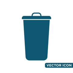 Minimalist Rubbish Bin Icon Design Template 