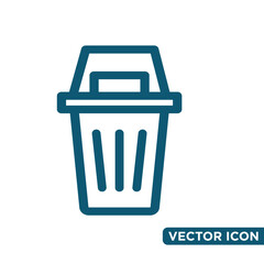 Minimalist Rubbish Bin Icon Design Template 