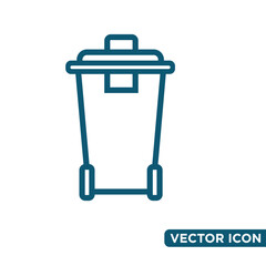 Minimalist Rubbish Bin Icon Design Template 