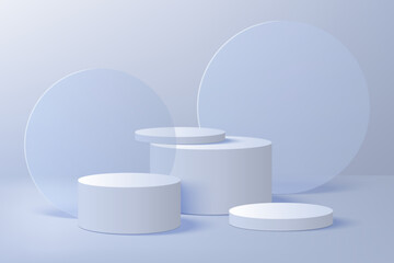 3D vector podium set with lighting and shadow, studio displays, 3d abstract background, modern and minimal art