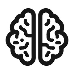 Line brain icon for sale.