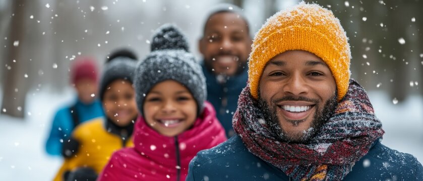 Family Winter Run Joyful Community in Colorful Winter Attire