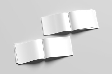 blank book 3D illustration Landscape Magazine Mockup blank