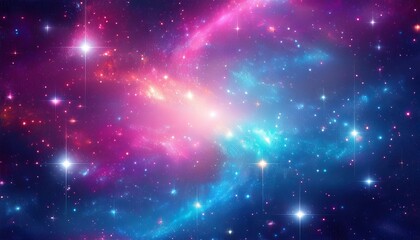 Obraz premium Mystical magic background with stars, galaxy, Universe in pink blue colors. Generated image