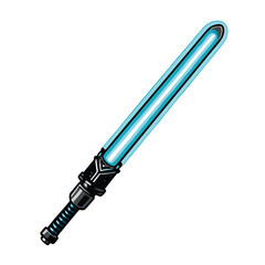 Render a futuristic laser sword, glowing with vibrant energy, showcasing intricate hilt details and a sharp, intense energy blade.