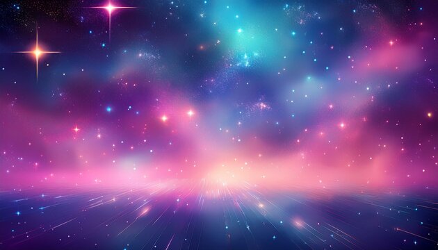 Mystical magic background with stars, galaxy, Universe in pink blue colors. Generated image