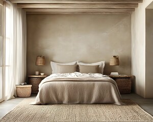 Neutral Beige Bedroom Interior Design
