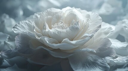Delicate White Flower Blooming in Serene Natural Setting Macro Photography Tranquil Atmosphere