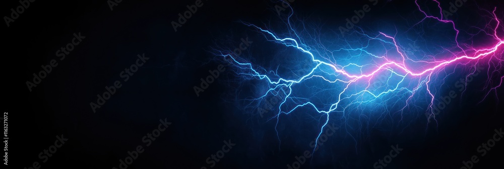Aufkleber dynamic abstract lightning pattern. powerful energy display. vivid electric blue, pink lightning bol