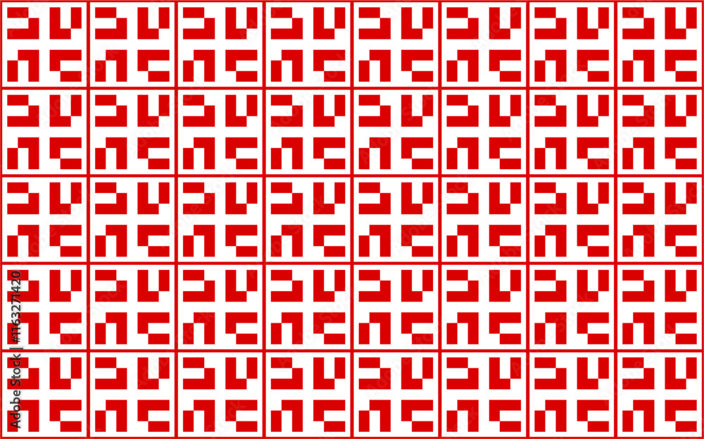 Poster white and red color repeating pattern vectors