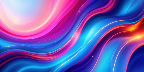 Obraz premium A vibrant wave of colors blending in shades of pink, blue, and purple, creating a dynamic and energetic abstract background.