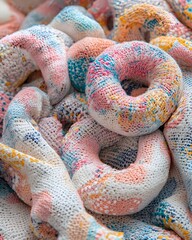 Abstract Colorful Knitted Texture