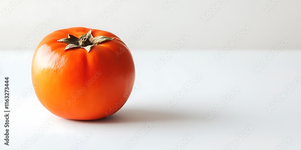 Sticker a tomato with a stem on a white background