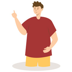 Business People Pointing. Promotion and Presentation Concept. Vector Illustration in Flat Cartoon Style.