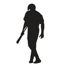 Baseball player, abstract vector silhouette Baseball ball, hitter swinging the bat, abstract isolated vector