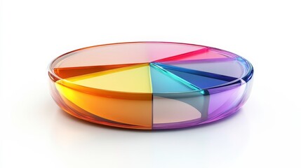 Fototapeta premium A colorful, segmented dish displaying vibrant hues, likely used for serving or presenting food. The geometric design adds an artistic touch, enhancing the dining experience.