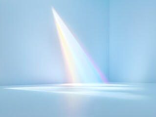 Pastel Rainbow Light Beam in Blue Corner