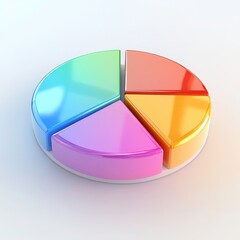 Obraz premium A colorful pie chart divided into four segments, representing data visualization or statistical information. The segments are in pastel colors, suggesting a modern and clean design.