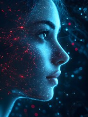 Cybernetic Woman, Futuristic Portrait