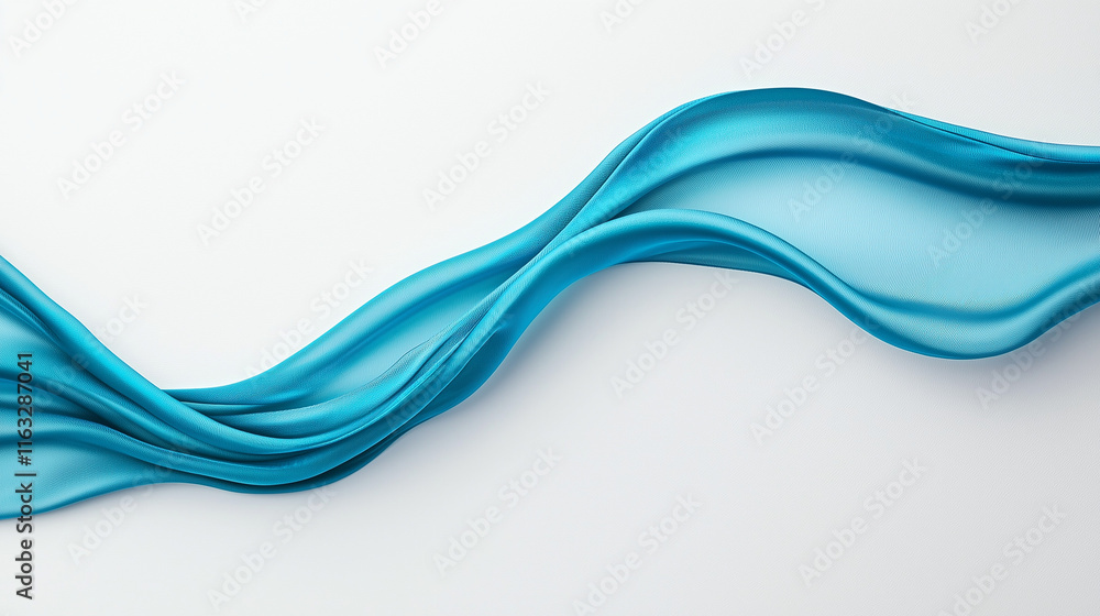 Aufkleber abstract flow: a mesmerizing abstract composition, with a soft blue ribbon of liquid or fabric flowi