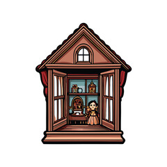 Exquisitely detailed rendering of a Victorian dollhouse, showcasing miniature furniture and intricate craftsmanship.  High-resolution, photorealistic style.