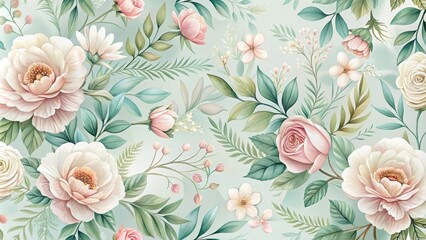 Elegant Pastel Floral Pattern Design for Fabrics and Home Decor
