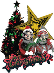 Christmas design with vector artwork style, can be used for print, t-shirts and artwork display