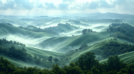  misty morning hills