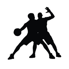 Silhouettes of basketball players vector