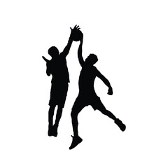 Silhouettes of basketball players vector