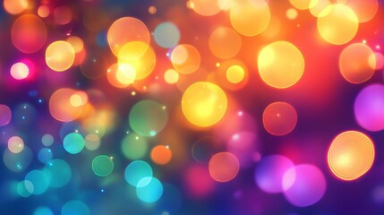 Colorful abstract bokeh circles with gradient light effects, perfect for frames, borders, textures, and clip art designs