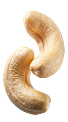 Fototapeta premium flying cashew nut isolated on transparent white background, clipping path