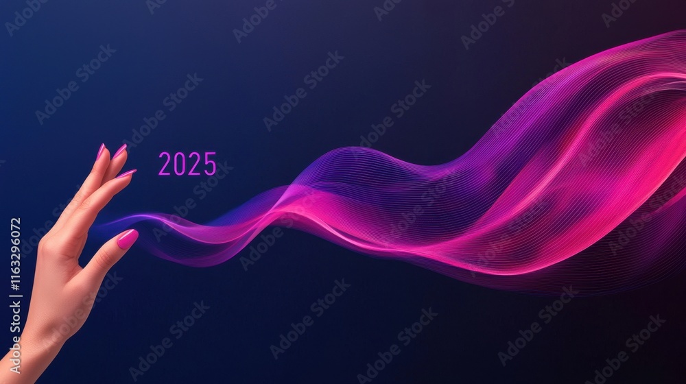 Poster a futuristic and visually striking image depicting a holographic timeline graph with elegant gradien