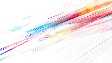 Abstract financial chart with colorful lines and bars on a clean white background, showcasing economic growth and data trends concept