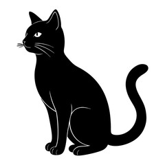 Fototapeta premium silhouette of cat on white background