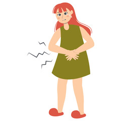 Woman with Injury. Medical Care Process. Vector Character Illustration.