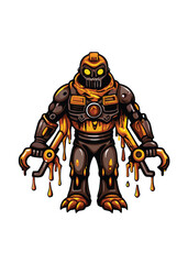 A grizzled, resourceful wasteland mechanic, clad in tattered overalls, repairs a heavily modified vehicle in a desolate, post-apocalyptic landscape.